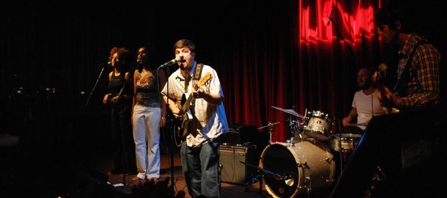 Bosco and Peck playing live on stage at the World Cafe Live in Philadlpia